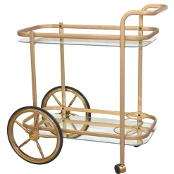 69x75x43 Klassischer Barwagen aus Glas & Metall - Zelda