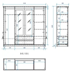 215x201x60 Kleiderschrank Country Style - Nedita