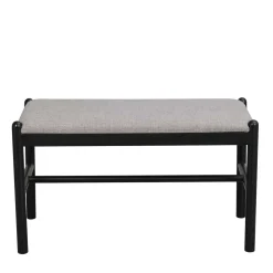 80x46x40 Kleine Bank aus Eiche in Schwarz - Evlinu