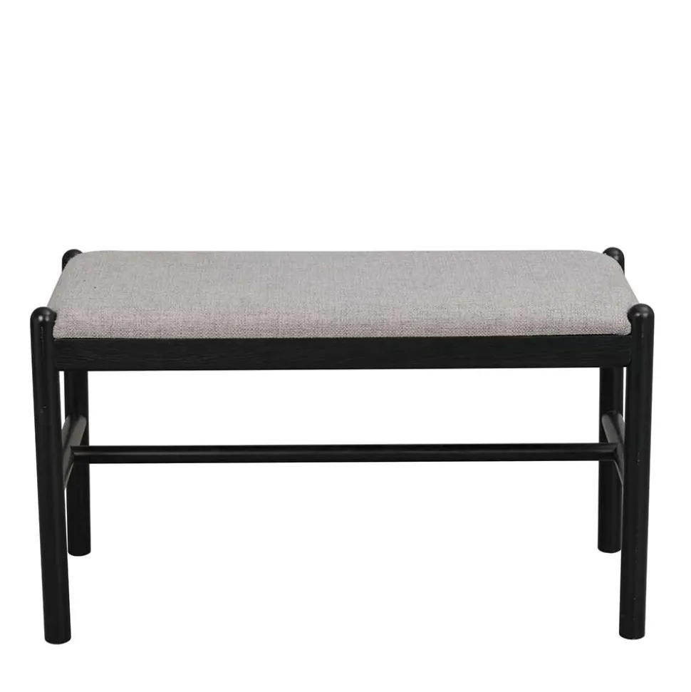 80x46x40 Kleine Bank aus Eiche in Schwarz - Evlinu