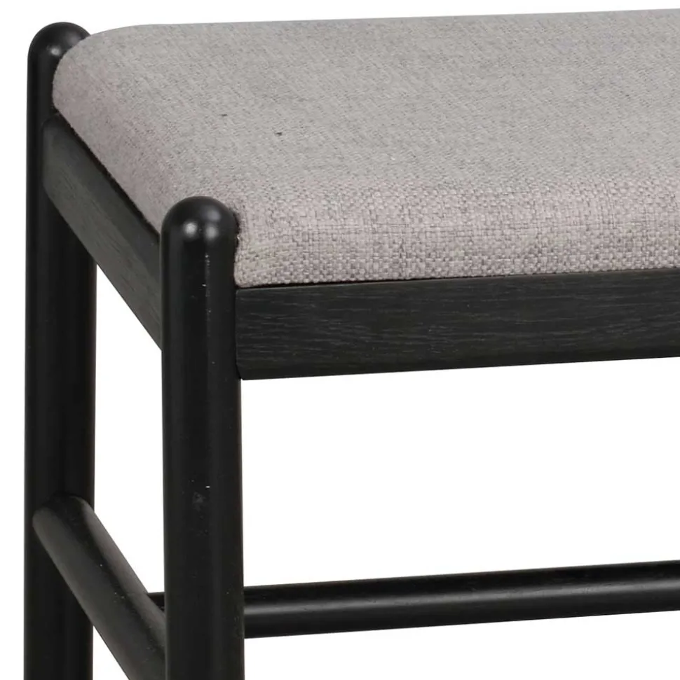 80x46x40 Kleine Bank aus Eiche in Schwarz - Evlinu