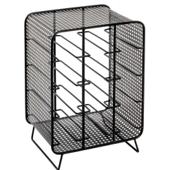 30x46x24 Kleines Flaschenregal in Schwarz - Selvas