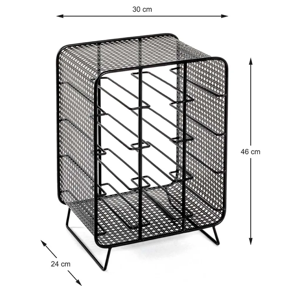 30x46x24 Kleines Flaschenregal in Schwarz - Selvas