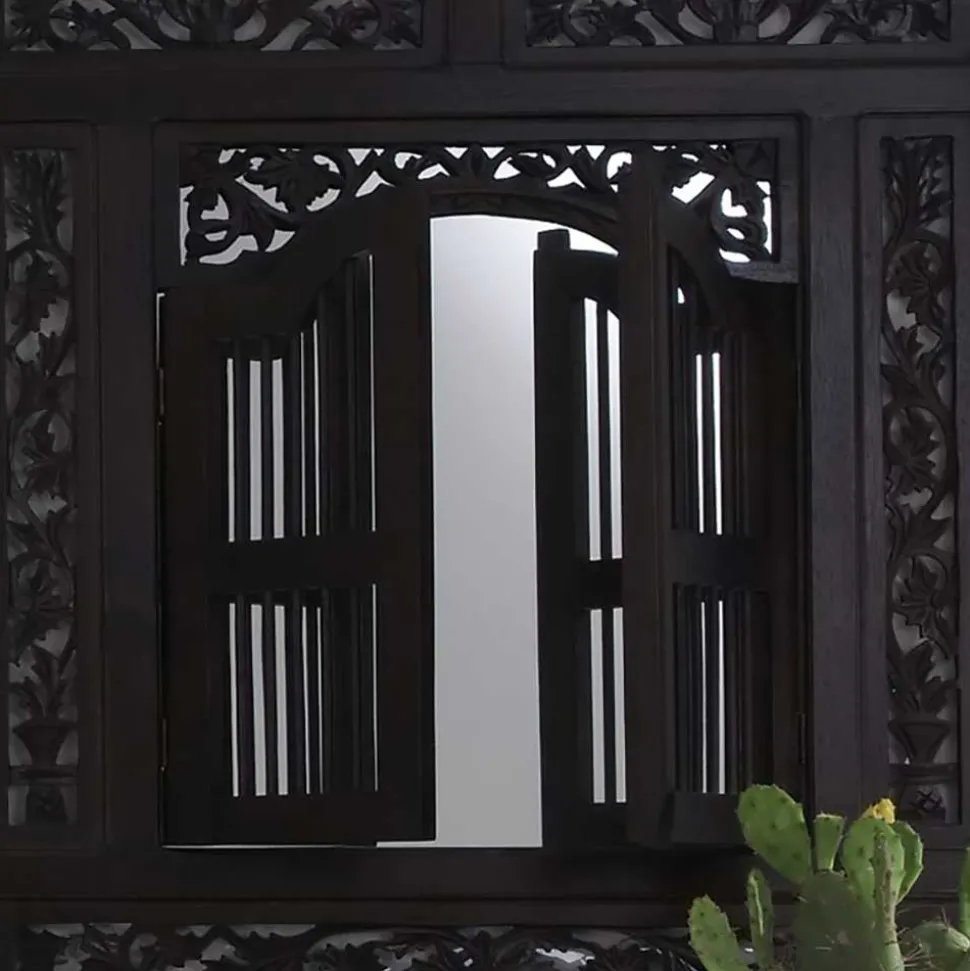 80x90x5 Kolonialstil Spiegel mit zwei Türen - Islando