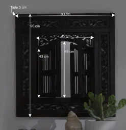 80x90x5 Kolonialstil Spiegel mit zwei Türen - Islando