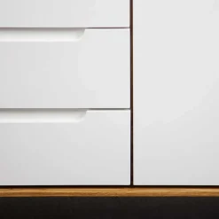 134x63x40 Kombi Kommode in Weiß & Wildeiche Natur - Diesta