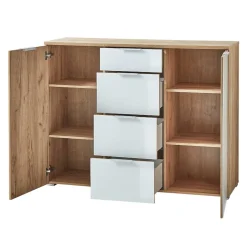 135x105x40 Kombikommode in Weiß & Eiche - Reestyl