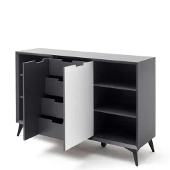 137x92x40 Kommode in Grau & Weiß - Vadids