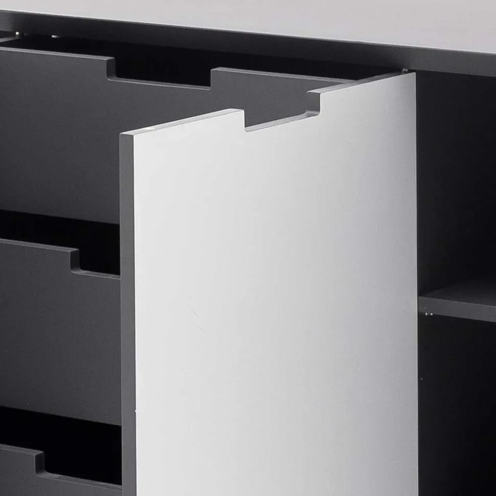 137x92x40 Kommode in Grau & Weiß - Vadids