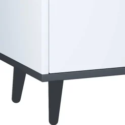 60x97x28 Kommode in Weiß und Anthrazit - Rondja