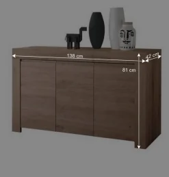 138x81x42 Kommode mit drei Türen - Karika