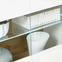 138x91x40 Kommode mit Glas 3-türig - Myrda