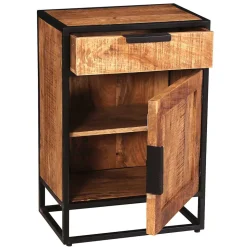 67x62x42 Kommode mit Schublade & Tür - Evradon