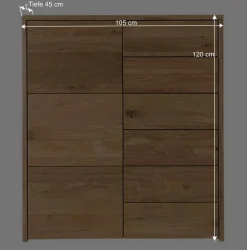 105x120x45 Kommode mit sechs Schubladen & Tür - Vactivus