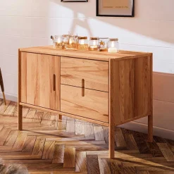 97x64x46 Kommode mit Tür & zwei Schubladen - Indrya