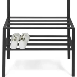 70x178x29 Kompaktgarderobe aus Stahl in Schwarz - Cellja