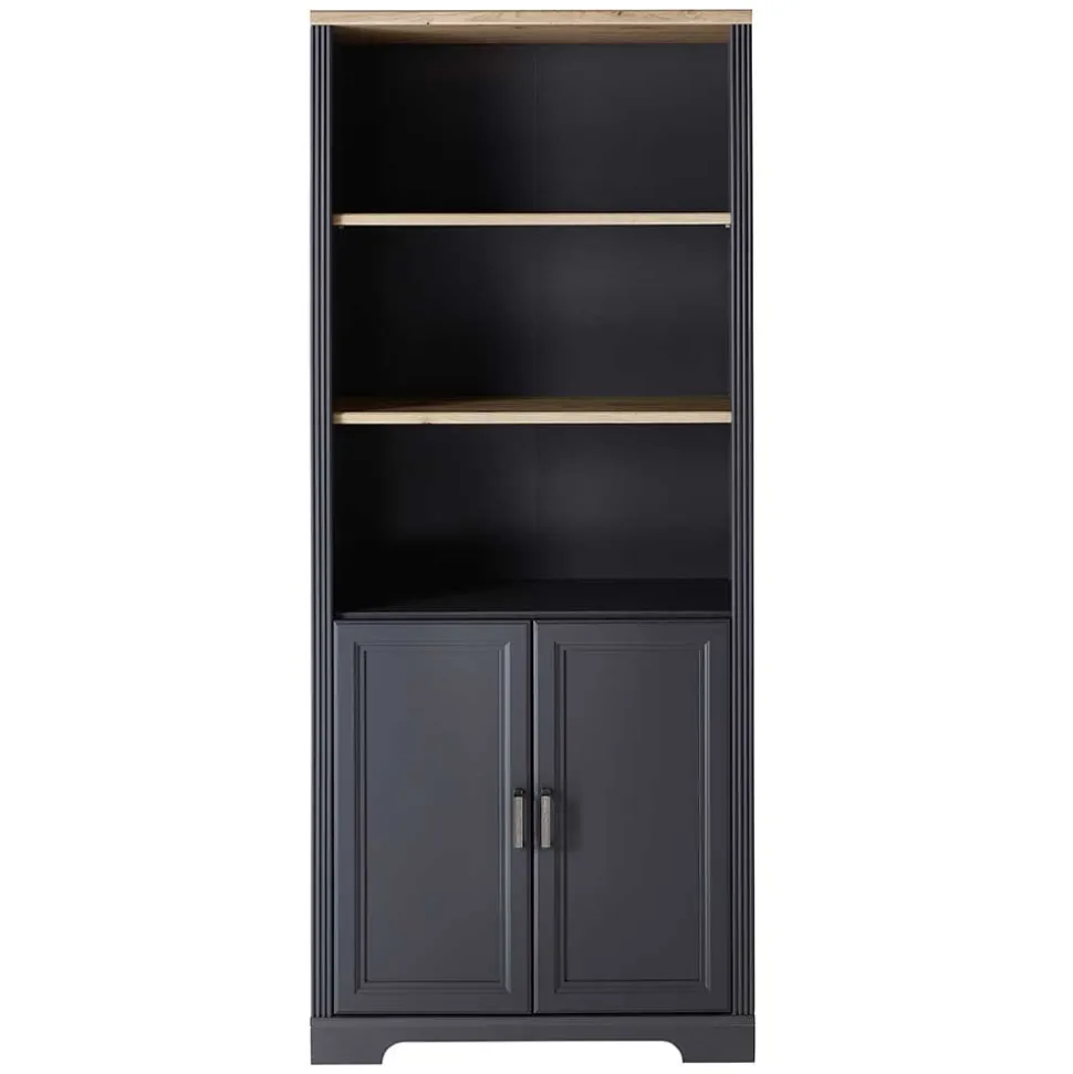 86x204x38 Landhaus Büroregal in Grau & Eiche - Joe