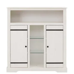 120x130x35 Landhaus Highboard in Weiß - Manduza