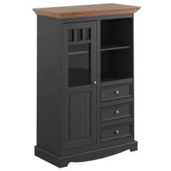 90x130x45 Landhaus Highboard in Grau & Eiche - Witenga