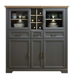 143x150x42 Landhaus Highboard mit Flaschen Regal - Thumbs