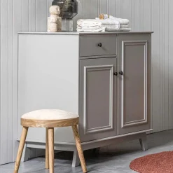 98x93x55 Landhaus Kommode in Schlamm Grau - Vrenman