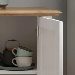 157x91x45 Landhaus Kommode in Weiß & Eiche - Henry