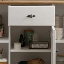 157x91x45 Landhaus Kommode in Weiß & Eiche - Henry