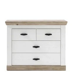 107x84x45 Landhaus Kommode mit 4 Schubladen - Nedita