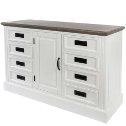 114x77x41 Landhaus Kommode mit acht Schubladen - Bleaks
