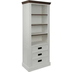 68x180x39 Landhaus Regal in Weiß & Graubraun - Bleaks