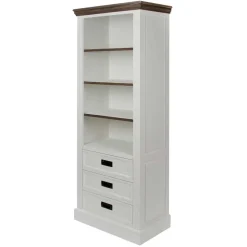 68x180x39 Landhaus Regal in Weiß & Graubraun - Bleaks