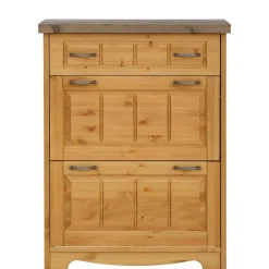 85x109x37 Landhaus Schuhkommode aus Kiefer - Ostanzia