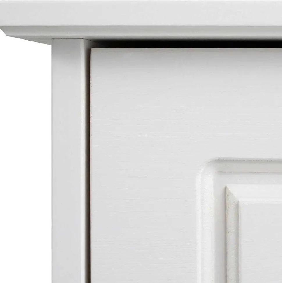 81x93x37 Landhaus Schuhschrank in Weiß gewachst - Vesrav