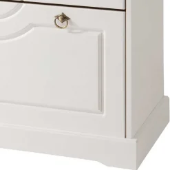 81x93x37 Landhaus Schuhschrank in Weiß gewachst - Vesrav