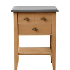 58x79x35 Landhaus Tisch Kommode mit zwei Schubladen - Eshelas