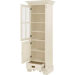 70x203x45 Landhaus Vitrine in Creme - Rospus