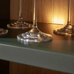 68x207x45 Landhaus Vitrine in Graugrün - Eylan