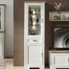 66x204x42 Landhaus Vitrine mit Licht - Sinolita