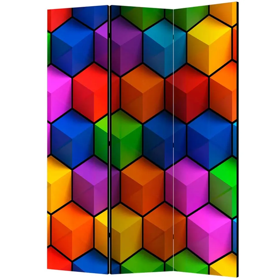 135x172x45 Leinwand Raumteiler in Bunt - Cayman