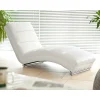 60x82x170 Loungeliege in Weiß & Chrom - Onjamy