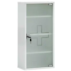 34x72x20 Medizinschrank mit Glastür abschließbar - Spanola