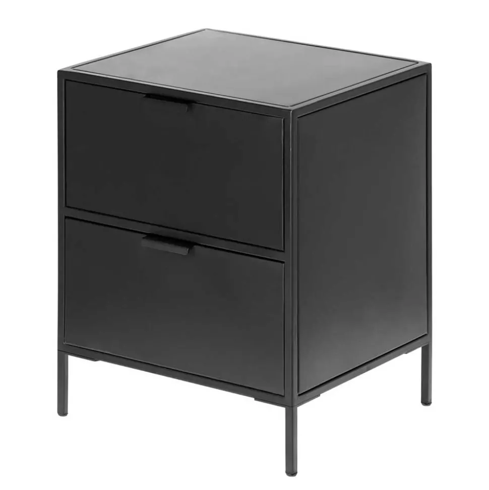 40x50x35 Metall Nachtkommode in Schwarz - Magde