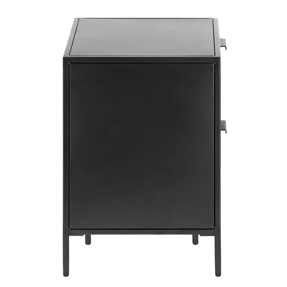 40x50x35 Metall Nachtkommode in Schwarz - Magde