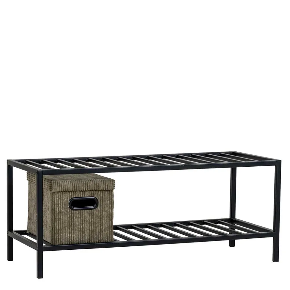 79x32x34 Metall Schuhbank in Schwarz - Esbessa