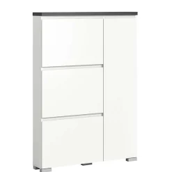 95x127x18 Midi Schuhschrank mit drei Klappen & Tür - Suad