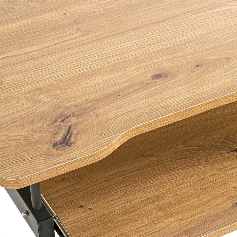 60x75x49 Mobiler Computertisch in Eiche Optik - Matanzas