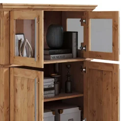 94x133x39 Modern Country Highboard aus Kiefer massiv - Noellisa