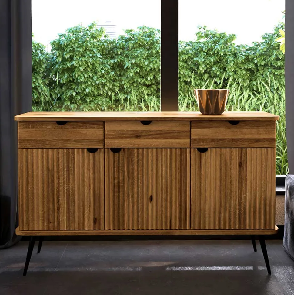 144x87x46 Moderne Anrichte aus Massivholz & Stahl - Casarius