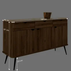 144x87x46 Moderne Anrichte aus Massivholz & Stahl - Casarius