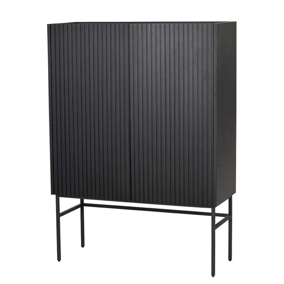 100x140x40 Modernes Highboard in Schwarz - Gragano
